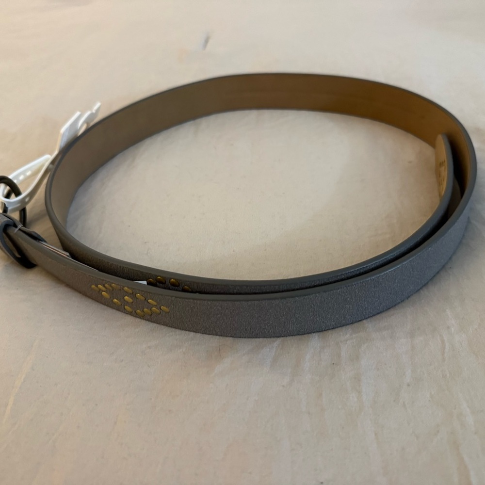 NEW NWT Lucky Brand BELT Studs Studded "Middle Layer Leather" XL Gray